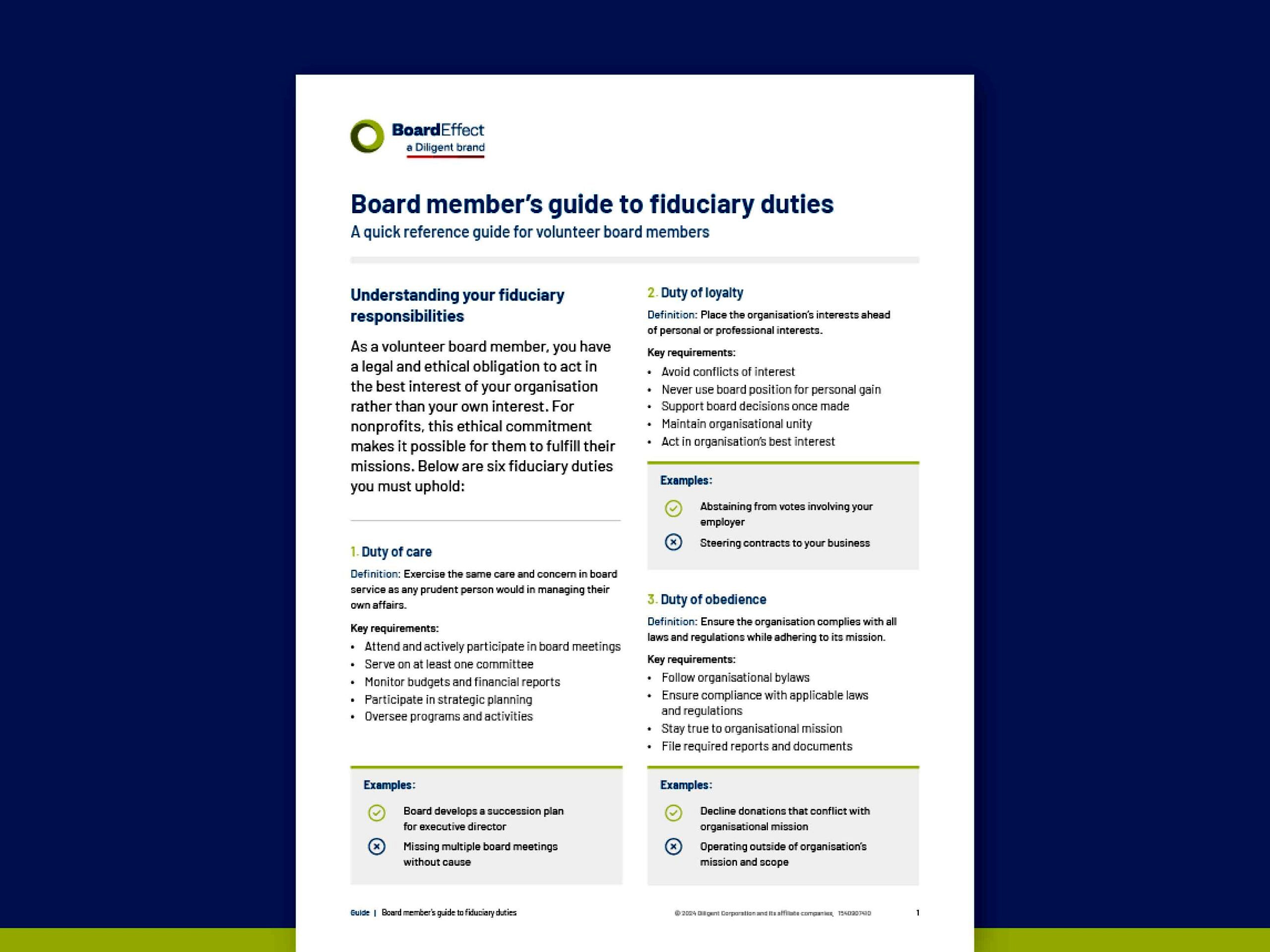 board member's guide to fiduciary duties