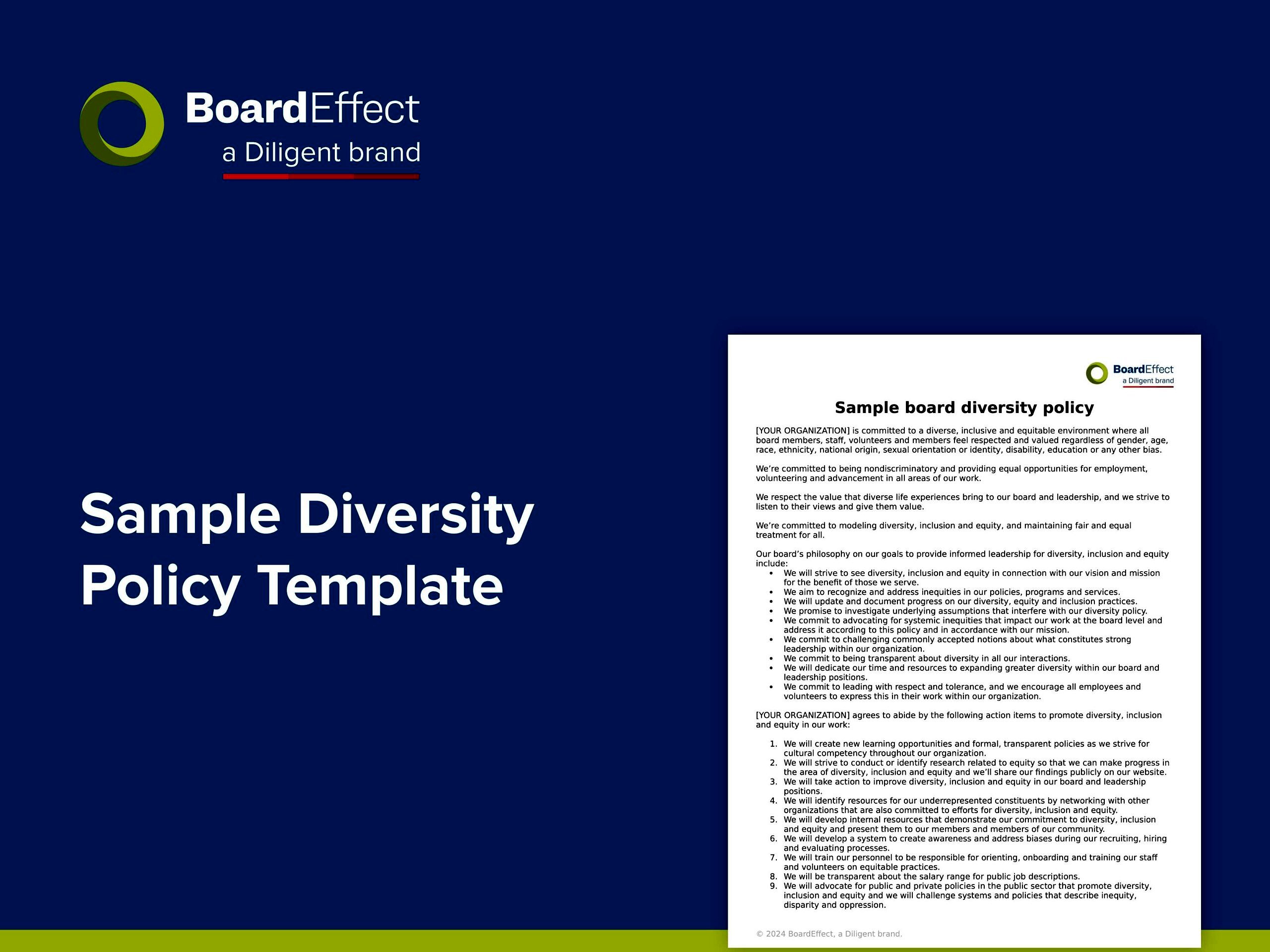 sample board diversity policy