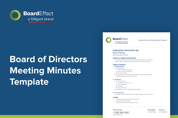 Printable Template for Board Meeting Minutes | BoardEffect