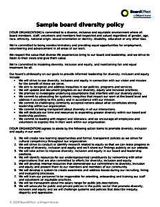 sample board diversity policy