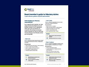 Board member's guide to fiduciary duties